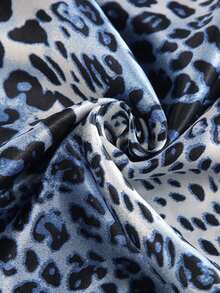 1pc Faux Silk Leopard Print Satin Fabric, Pre-Cut DIY Fashion Sewing Material - Multicolor - View 13