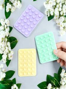 3/5Pcs Multi-Purpose Square Silicone Suction Cup Mobile Phone Holder, 24-Hole Suction Cup With Strong Adhesiveness, 1/10/20/30/40/50/60Pcs,Suitable For Various Scenarios To Prevent Phone Falling, Used For Video, Vibration, And Self-Portrait Phone Accessories