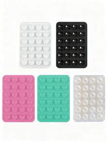 3/5Pcs Multi-Purpose Square Silicone Suction Cup Mobile Phone Holder, 24-Hole Suction Cup With Strong Adhesiveness, 1/10/20/30/40/50/60Pcs,Suitable For Various Scenarios To Prevent Phone Falling, Used For Video, Vibration, And Self-Portrait Phone Accessories