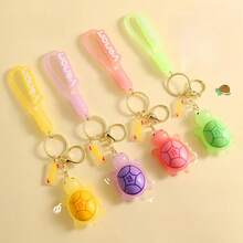 1 pieza Llavero de tortuga pequeña que brilla en la oscuridad, rojo, mismo estilo que Chuan, colgante de tortuga popular como accesorio de mochila, llavero, pequeño regalo - Multicolor - Ver 11