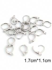 20 piezas de pendientes de aro francés de acero inoxidable, accesorios de montaje para hacer joyas DIY