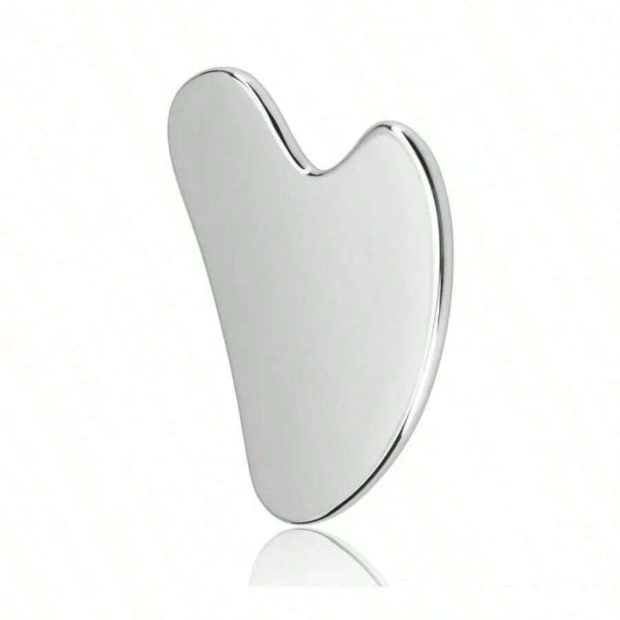 1 dụng cụ cạo Gua Sha bằng thép không gỉ dùng cho mặt, cổ, cơ thể, dụng cụ mát xa Guasha, chăm sóc da mặt, dụng cụ mát xa Guasha cho mặt - Bạc - Xem 1
