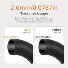 充气内胎替换件适用于8 1/2 X 2英寸电动滑板车，兼容小米M365 / Pro / 1S / Pro2 8.5英寸50 / 75-6.1加厚充气内胎备胎 - 黑色 - 查看 5