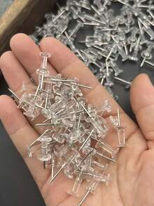 Clear Plastic Head Pins Tacks Steel Point Multicolor Thumb Tacks For Wall Corkboard Map Calendar Photo -Home Office School Craft Projects Heavy Duty Head Pin Stationery Supplies School Supplies Back To School Paper Clip Work From Home Office Essentials - Multicolor - View 3