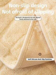 1pc All-Season Sofa Cover, Easy Install With Elastic Band & Skin-Friendly Anti-Slip Silicone Particles, Year-Round Comfort And Protection For L-Shaped 1-4 Seater Couches