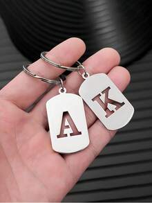 1pc Letter A-Z Hollowed-Out Keychain,Shiny Alloy Charm, Key Chain,Ring Bag,Backpack Charm,Car Hanging,Simple, Wallet And Handbag Accessories,Individual And Versatile Backpack, Car And Military Badge Pendant,For Women Men,Friends, Family And Girlfriends, Christmas Gifts, New Year's Gifts - Multicolor - View 6