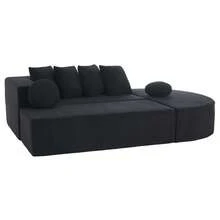 Fully Compressed Boneless Sofa, Living Room/Bedroom With Segmented Cloud Sofa, Modern Modular Sofa, No Assembly Required, Comfortable And Skin-Friendly Chenille Fabric - Black - View 8