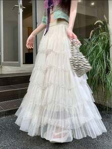 Alicemoda Princess Skirt For Women, Made Of Tulle With Double Tulle And Lining, Adding Elegance To Your Look. - 白色 - 查看 1