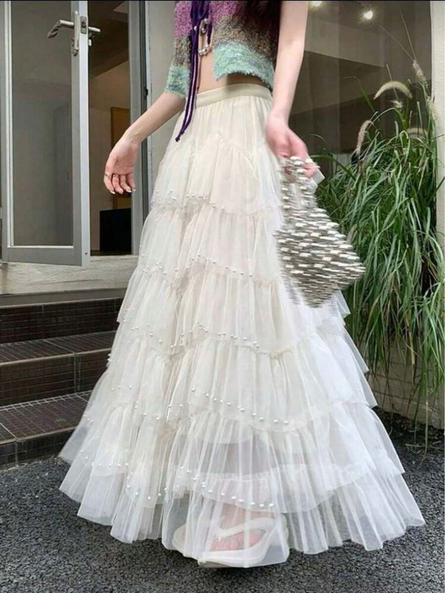 Alicemoda Princess Skirt For Women, Made Of Tulle With Double Tulle And Lining, Adding Elegance To Your Look. - 白色 - 查看 1