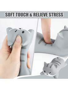 وسادة معصم على شكل قطة رمادية، ديكور مكتب، وسادة فأرة، دعم المعصم، سجادة مكتب كرتونية جميلة - رمادي - مشاهدة 8