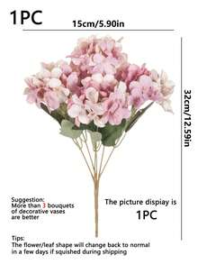 1/80 Stücke künstliche Hortensienblumen Strauß, Fake Pflanzen Raumdekoration, Fake Blumen Gartendekoration, Tischdekoration, Geburtstags-Party-Dekoration, Hochzeitsfloristik, Brautstrauß, Heimdekoration, Esszimmer, Schlafzimmer, Fensterbrett-Dekoration, Vase-Dekorationen, Valentinstag-Geschenk, Neujahrsdekoration, Außengarten, Schulanfang - Mauve - Übersicht 3