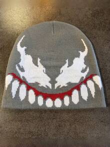 1pc These Men's Knit Beanies With -Inspired Graphic Patterns Come In Multiple Colors, Offering A And Warm Design, Making Them Ideal Superhero-Themed Winter Headwear - Multicolor - View 7