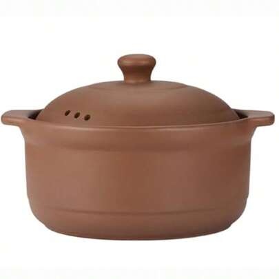 Terracotta Clay Casserole Dish With Lid Oven  Unglazed Earthenware Cooking Pot For Stew Soup And Baking 5L
