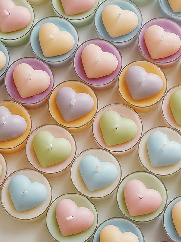 Conjunto de 1 Vela Tealight em Formato de Coração, Cor Macaron, Feita à Mão com Cera de Soja e Aromática. Ideal para Presentes de Dia dos Namorados, Decoração de Casa, Festas, Decoração de Mesa, Presentes de Fim de Ano, Jantares, Banquetes/Festas, Relaxamento/Meditação, Iluminação Ambiente e Encontros Românticos.