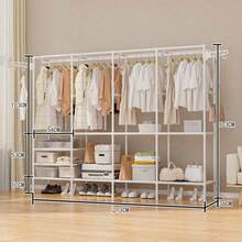 2-Tier, 3-Tier, 4-Tier Metal Garment Rack, Simple Dual-Row Multi-Function Storage Coat Rack, Freestanding Bedroom Clothes Hanger