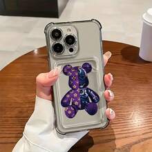 Funda para teléfono con diseño único de oso, compatible con teléfonos ,  17,  16 Pro Max,  15 Pro Max,  13 y  12. Fabricada en TPU, ofrece protección contra golpes y caídas. Un regalo ideal para familiares, amigos, seres queridos, parejas y para Halloween. - transparente - Ver 4