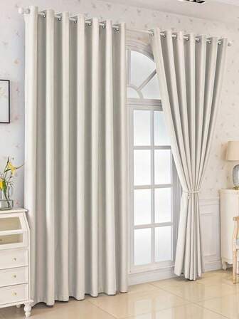 2 st mörkläggningsgardiner, lämpliga för vardagsrum, balkong, matsal, sovrum, hemmakontor, enkel installation med öljetter