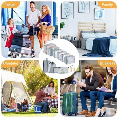 Cubes For Suitcase,9 PCS Travel Luggage Packing Organizers Waterproof Travel Essentials Bag Clothes Shoes Cosmetic...