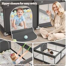 Caja para bebé con colchoneta de 120 x 120 cm, parque infantil, caja pequeña para bebé con barrotes, caja para bebé de tela Oxford, caja para bebé para el hogar