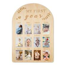 Creative Newborn Baby Growth Milestone Wooden Photo Display Board, Cross-Border Hot Selling