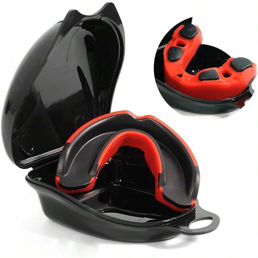 Protector Bucal Box de Silicona, IRUEJFSR Adulto bucal futbol americano, Apto para MMA, jiu jitsu brasileño, football americano, boxeo, lucha libre - 1 - Ver 1