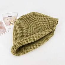 1pc, A Chunky Knit Woolly Hat Combining Style And Warmth. Ideal For Winter Warmth, Autumn Outdoor Wear, And As A Unisex Casual Headwear Accessory.