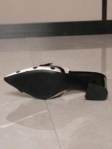 Bowknot Pointed Toe Chunky Heel High Heels, New Elegant French Style Ankle Strap Sandals With Bowknot - Apricot - View 4