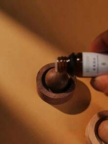 1pc Elegant Wooden Aroma Diffuser, Rotating Design, Natural Fragrance Carrier, Black Walnut And Beech Creative Essential Oil Diffuser, Car Aroma Ball, Multi-Purpose And Multi-Scenario, Suitable For Car And Bedroom Office Desks, Non-Flammable, Perfect Gift Choice, Enhance Air Quality, Home Fragrance - Multicolor - View 6