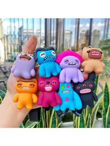 1个流行可爱龅牙怪兽钥匙扣，Fugglers毛绒娃娃吊坠，汽车/包包钥匙圈，小礼物