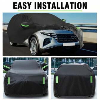 SUV Car Cover, Waterproof Outdoor Car Cover, All-Weather Protection Against Sun, Frost, And Snow, Suitable For SUV And Outdoor Vehicles, Protection Against Snow, Rain, UV, And Dust - Premium Full Car Exterior Cover With Reflective Strips And Wind Straps