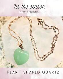 Collar con Dije de Cuarzo Natural en Forma de Corazón, Cadena Dorada, Colores Brillantes - Ojo de Tigre - Ver 8
