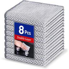 OBOVAY 3/5pcs Metal Silver Wire Cleaning Cloth - Household Kitchen Pot & Pan Double-Sided Dishcloth - Cleaning Rag Wiping Towel - Multicolor - View 6