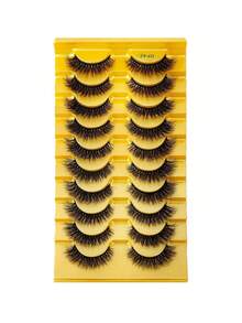 10 Pairs Soft Fluffy Natural 3D Mink False Eyelashes Makeup Set - Mink Lashes Extension, Short Lashes Strip Lashes,Lashes,Eyelashes,Fake Lashes - Black - View 7