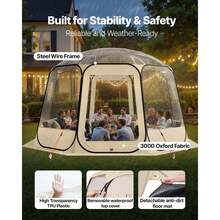 Pop Up Bubble Tent, 12 X 11.1 Ft Waterproof & UV-Resistant, Clear Camping Tent Shelter, Outdoor Garden Dome Tents With Windows, 540° Panoramic View, For 10-12 Persons Patio Backyard - 12*11,1ft - Xem 3