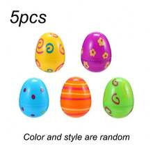 5个/10个/25个随机塑料复活节彩蛋，散装彩色塑料复活节彩蛋，空塑料复活节彩蛋，可填充塑料彩蛋，复活节篮子填充物，复活节装饰品，复活节派对用品，节日赠品 - 彩色 - 查看 6