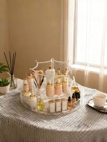 1 Peça Caixa de Armazenamento de Batom com Formato de Guarda-Chuva, Organizador de Maquiagem Giratório Acrílico Transparente de Camada Dupla, Suporte de Exibição de Cosméticos para Bancada, Presentes para Mulheres, Presentes de Natal, Ideias de Presentes para Mulheres