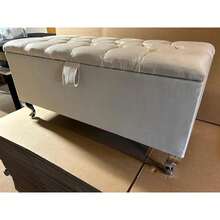 Ottoman Storage Box Chesterfield Velvet Blanket Toy Box Pouffe Bench Footstool - Multicolor - View 1