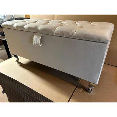 Ottoman Storage Box Chesterfield Velvet Blanket Toy Box Pouffe Bench Footstool