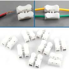 100pcs 5A 220V 2 Pin Push Quick Wire Cable Connector Spring Clamp Terminal White Wiring Terminal Fast Wire Connection