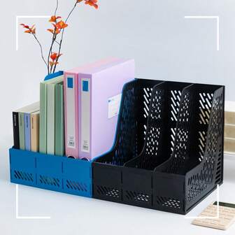 Organizador de escritorio de varios niveles, caja de almacenamiento de documentos de alta capacidad, suministros de oficina