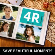 1pc 6-Inch Photo Album With 200 Pockets, Durable Velvet Material, Large Capacity Suitable For Family, Wedding And Anniversary - Modern Minimalist Design, Ideal Gift - Multicolor - View 3