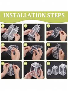 Hộp quà tặng trong suốt 10 chiếc - Hộp nhựa có thể gấp lại để đựng đồ trang sức, nến, xà phòng, búp bê - Quà tặng tiệc tùng bền bỉ và đồ dùng cưới, Hộp quà tặng trong suốt trang trí, Hộp quà tặng trang sức, Hộp quà cưới, Thiết kế thanh lịch, - trắng - Xem 11