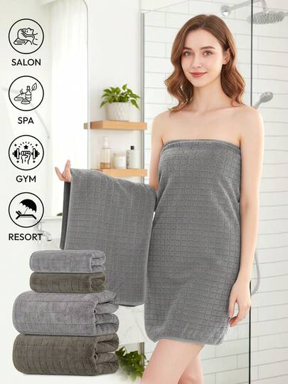 2/1 Set Plaid Towel Set, Made Of Super Soft And Absorbent Microfiber, Quick Drying, Lint-Free And Colorfast, Ideal For Home, Bathroom, Gym, Hotel, Spa, Travel, Autumn, Halloween, Christmas Decoration