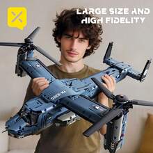 XINGYA YOUPIN [24H Ship] 1486pcs Fighter Aircraft Building Block Set, Large-Scale Model, Grey Exterior With ABS Material, Simple Assembly Operation, Suitable As Halloween, Christmas, Thanksgiving, New Year's Day Gifts, Ship In Color Box - Grey - View 1