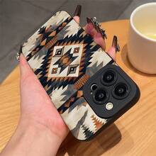 Funda protectora de precisión a prueba de golpes de TPU con estampado colorido de tótem retro negro para Apple  6/7/8/X/Xs/Xr/Xs Max/11/12/13/14/15/16 Pro Max - Mezcla de colores - Ver 5
