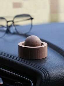 1pc Elegant Wooden Aroma Diffuser, Rotating Design, Natural Fragrance Carrier, Black Walnut And Beech Creative Essential Oil Diffuser, Car Aroma Ball, Multi-Purpose And Multi-Scenario, Suitable For Car And Bedroom Office Desks, Non-Flammable, Perfect Gift Choice, Enhance Air Quality, Home Fragrance - Multicolor - View 2