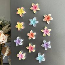 2个/6个热带鸡蛋花冰箱贴，带收纳袋 - 3D夏威夷鸡蛋花树脂艺术品，5片花瓣，强力磁性冰箱贴，适合海滨别墅厨房和度假风格装饰 - 彩色 - 查看 24