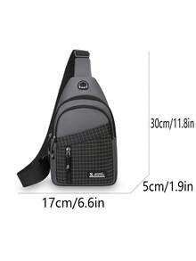 Quadruplet Urban Functional Shoulder Bag Set | Military Green/Deep Blue/Pure Black/Dark Grey Interpret Full Scene Aest --Grid Texture * Multi-Compartment Structure A Set Of Equipment To Unlock Commuting - Multicolor - View 8