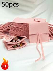 1/5/50 件超细纤维珠宝包装袋高品质珠宝礼品袋婚礼派对生日回礼品糖果袋耳环手链项链别致小型收纳袋礼品袋