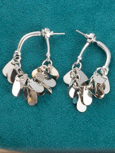 1ペア エレガントなタッセルピアス レディース、デイリーウェアに適しています、ニッチデザイン、ハイエンド感、シック高級新スタイル